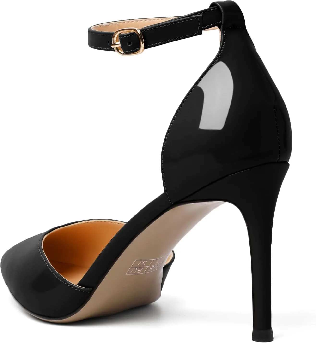 Soireelady Women High Heel Pumps Pointed Toe Stilettos Adjustable Ankle Strap High Heels Elegant Office Lady Shoes for Party, Wedding, Evening 3.35 Inches