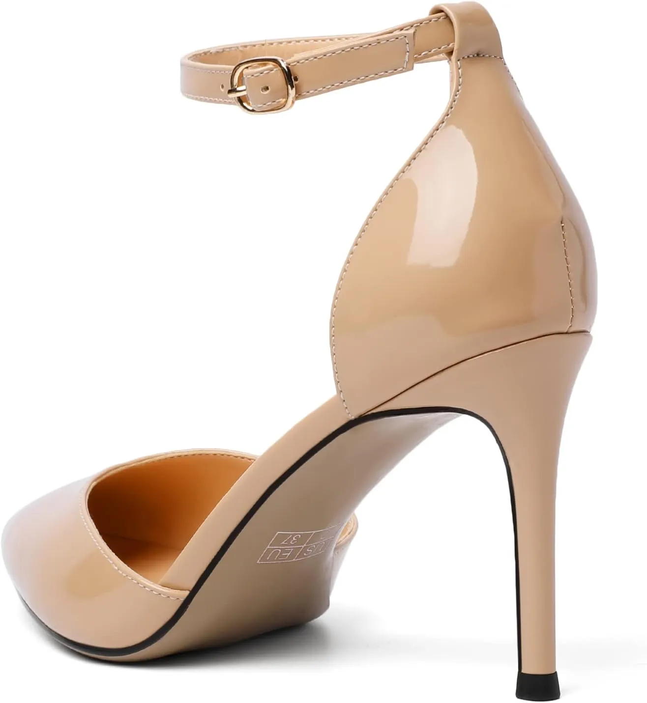 Soireelady Women High Heel Pumps Pointed Toe Stilettos Adjustable Ankle Strap High Heels Elegant Office Lady Shoes for Party, Wedding, Evening 3.35 Inches