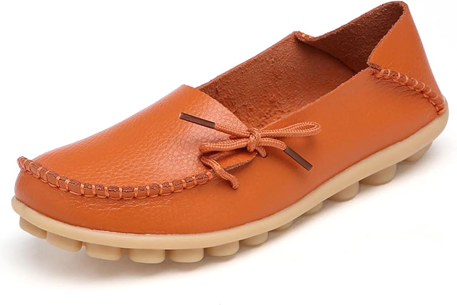 Solaud Women's Driving Moccasins Loafers Casual Round Toe Soft Comfortable Leather Loafers Breathable Slip On Walking Shoes