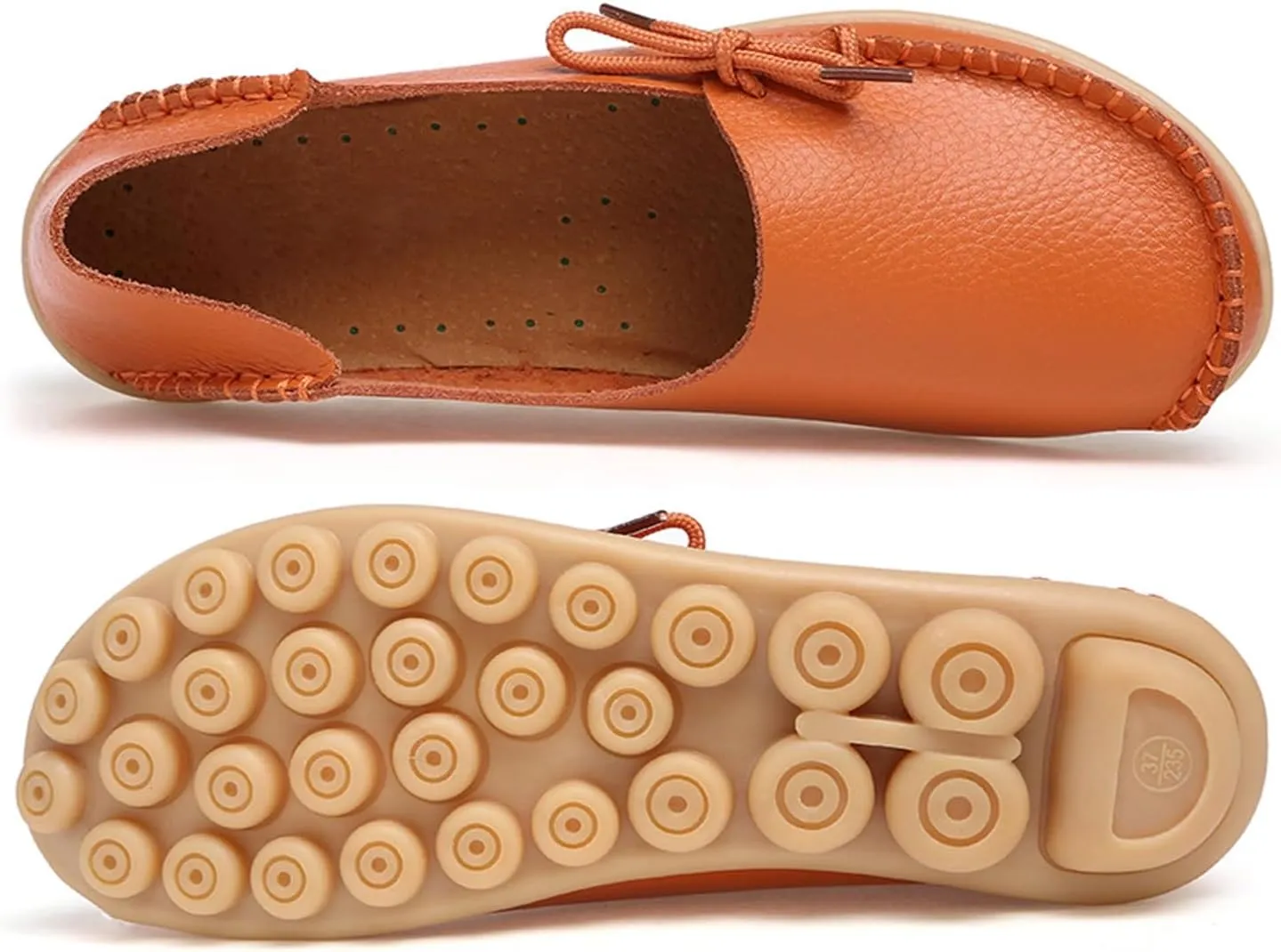 Solaud Women's Driving Moccasins Loafers Casual Round Toe Soft Comfortable Leather Loafers Breathable Slip On Walking Shoes
