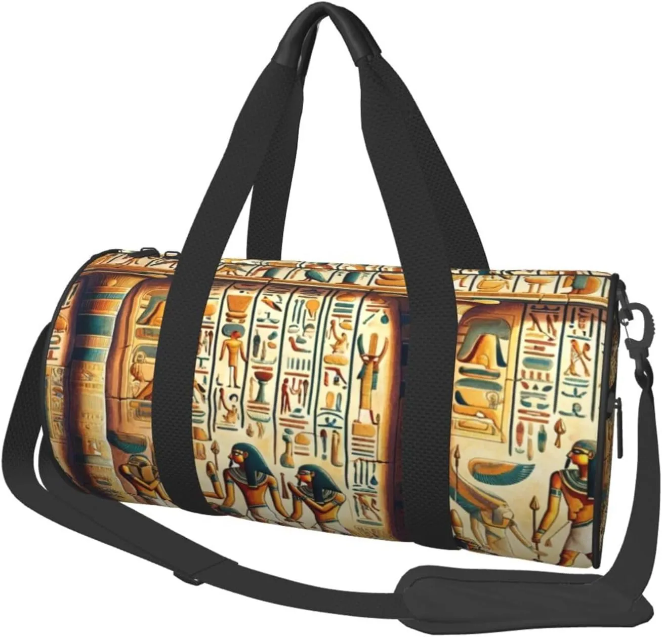 Sports Duffel Bag Ancient-Egypt-Hieroglyphs Foldable Travel Tote Bag Weekender Sleepover Carry On Bag