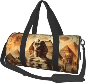 Sports Duffel Bag Ancient-Egyptian-Mystery-Hieroglyphics Foldable Travel Tote Bag Weekender Sleepover Carry On Bag