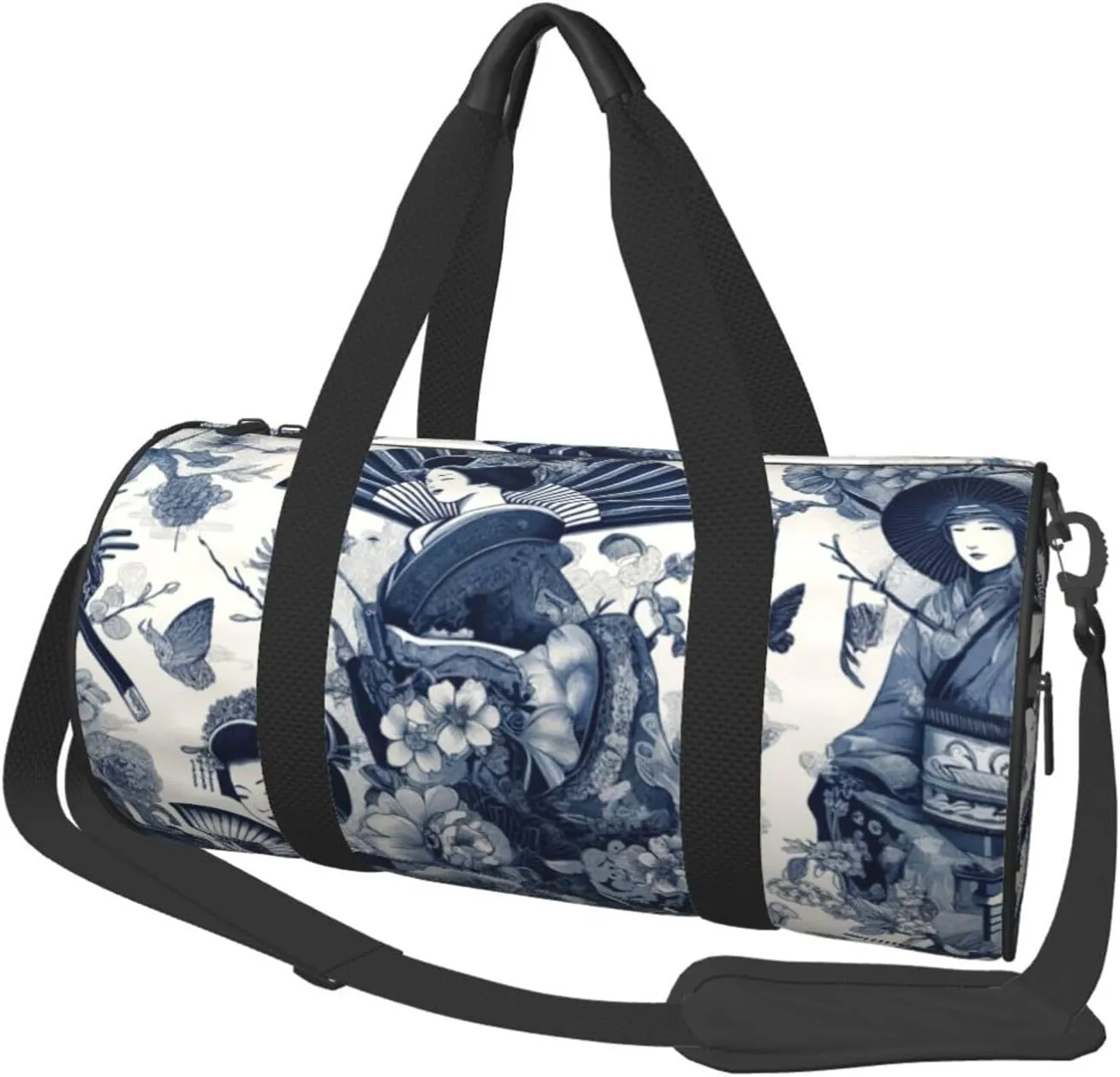 Sports Duffel Bag Asian-Japanese-Geisha-Maneki Foldable Travel Tote Bag Weekender Sleepover Carry On Bag