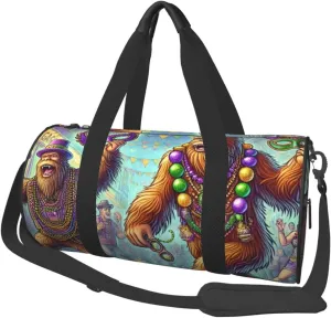 Sports Duffel Bag Bigfoot-Fat-Tuesday Foldable Travel Tote Bag Weekender Sleepover Carry On Bag