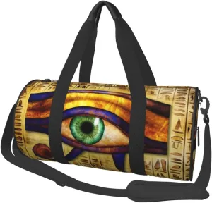 Sports Duffel Bag Eye-Of-Horus-Hieroglyphs Foldable Travel Tote Bag Weekender Sleepover Carry On Bag