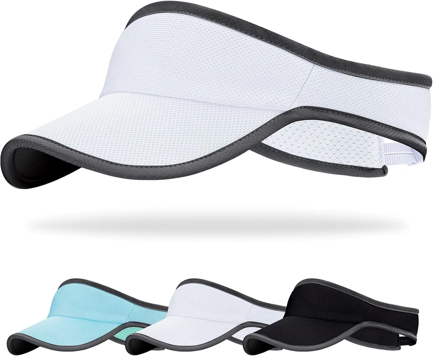 Sports Sun Visor for Men Women, Lightweight Soft Quick-Dry Visor Hat, Packable Tennis Golf Running Visor
