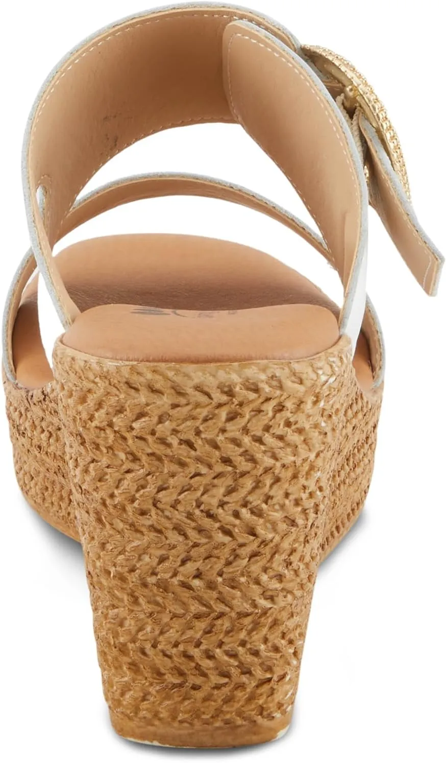 Spring Step MARES Women's Wedge Slip-On Sandals - Chic Buckle Detail, Dual Leather Straps, Comfortable Footbed, Platform for Added Height
