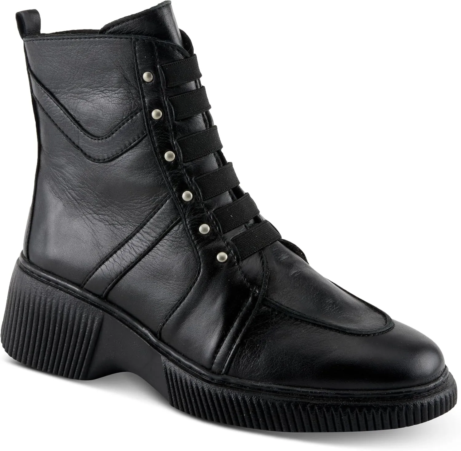 Spring Step Women's ADDITA Booties with Elastic Laces, Rivet Detail, and Comfortable Fit