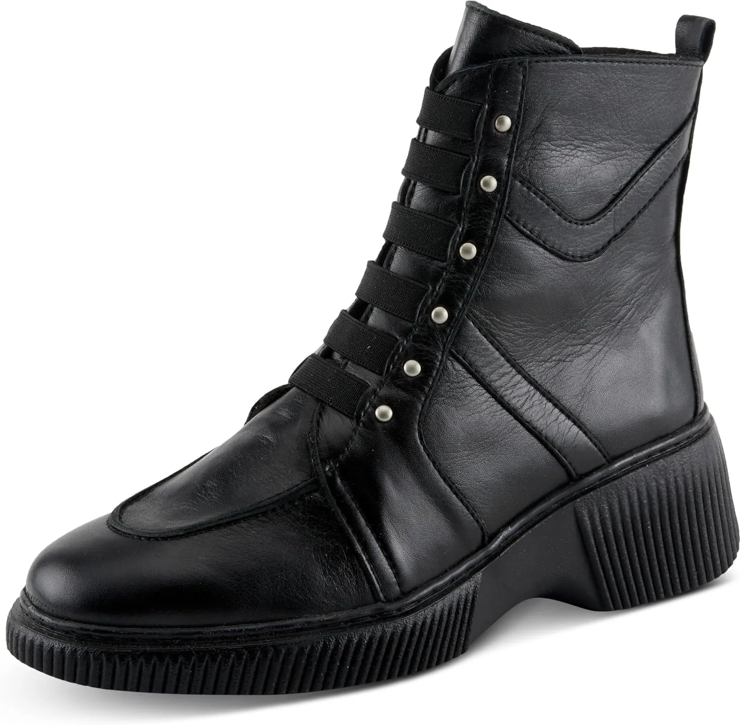 Spring Step Women's ADDITA Booties with Elastic Laces, Rivet Detail, and Comfortable Fit