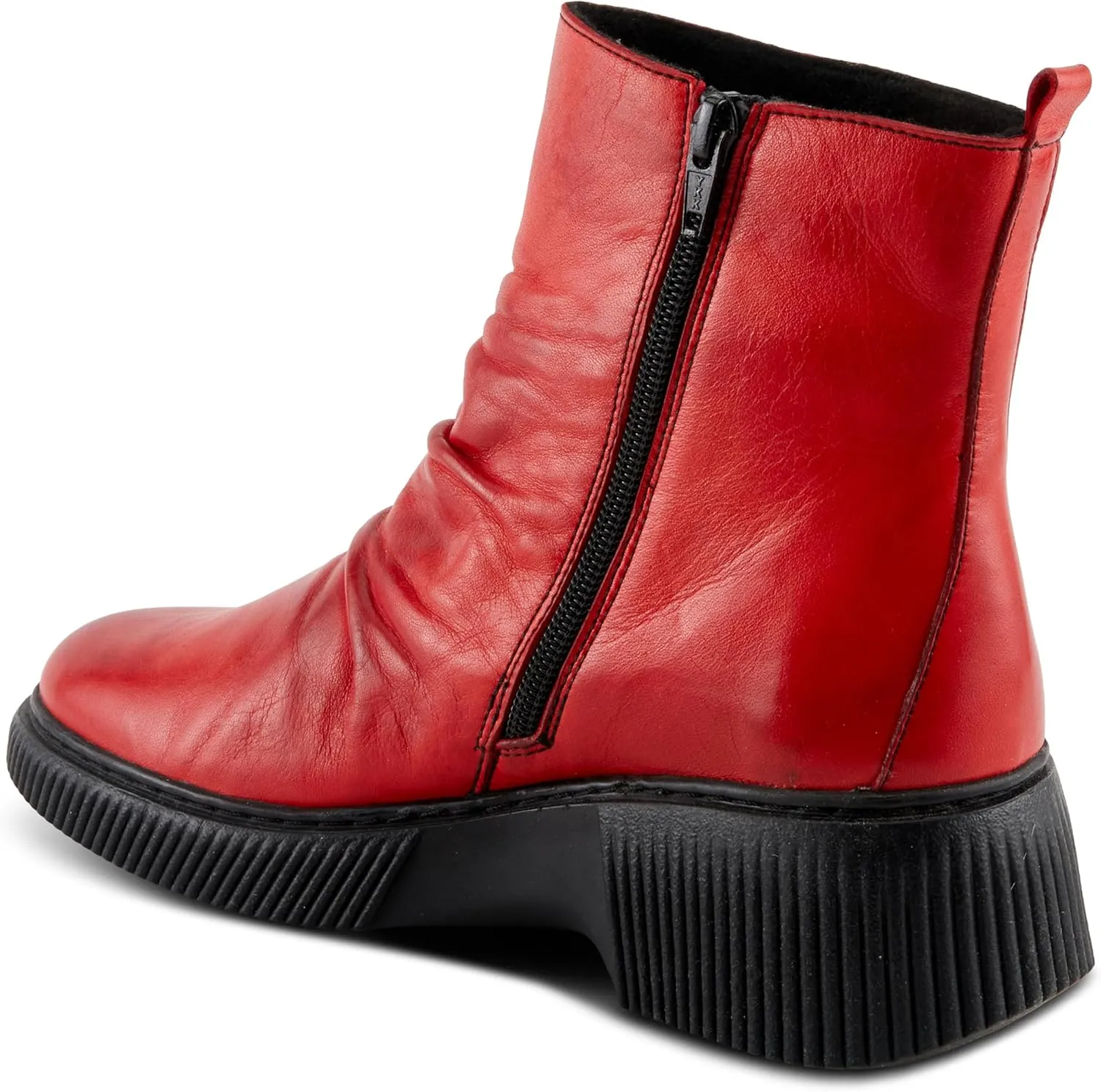 Spring Step Women's NAYANA Booties with Ruching Leather, Metal Rivets, and Removable Insoles