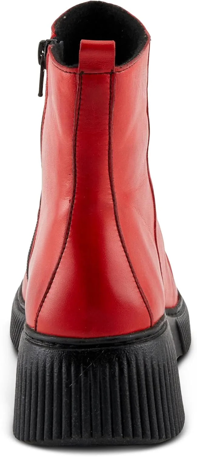 Spring Step Women's NAYANA Booties with Ruching Leather, Metal Rivets, and Removable Insoles