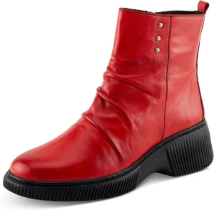 Spring Step Women's NAYANA Booties with Ruching Leather, Metal Rivets, and Removable Insoles