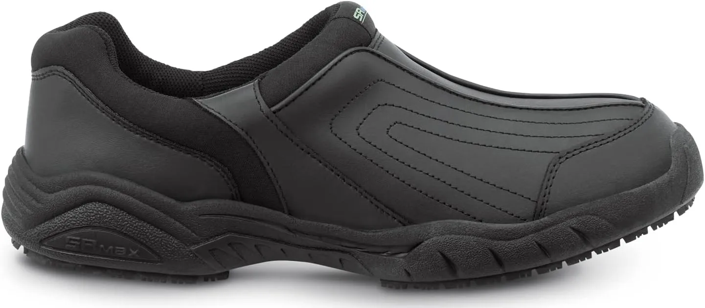 SR Max Charlotte, Men's, Black, Athletic Slip On Style Slip Resistant Soft Toe Work Shoe