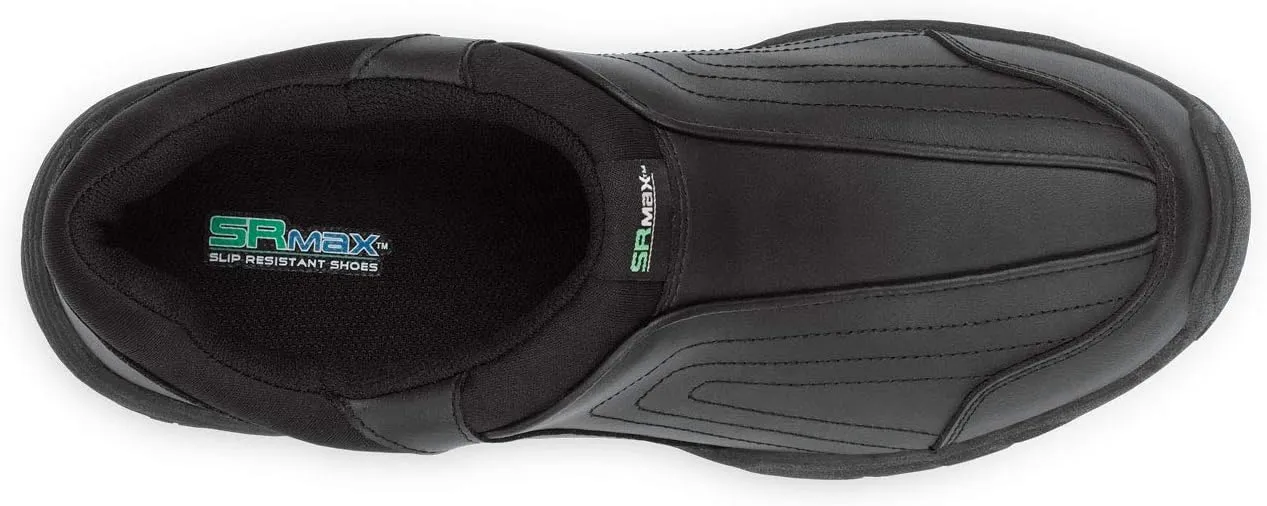 SR Max Charlotte, Men's, Black, Athletic Slip On Style Slip Resistant Soft Toe Work Shoe