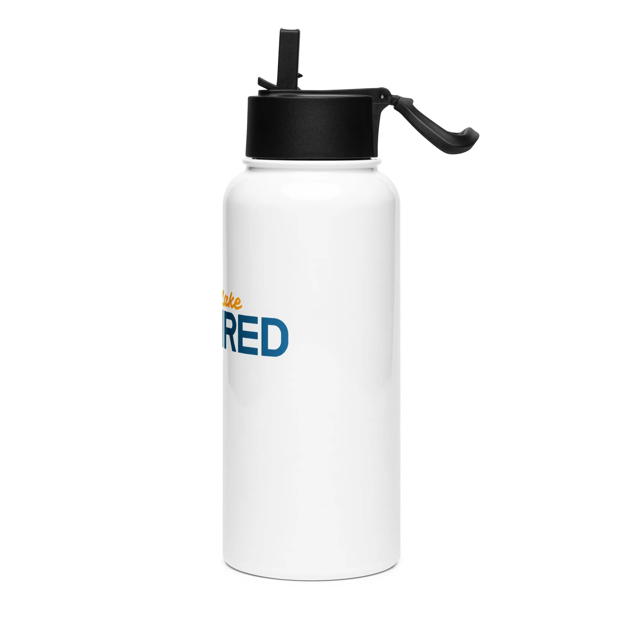 Stainless steel water bottle with a straw lid