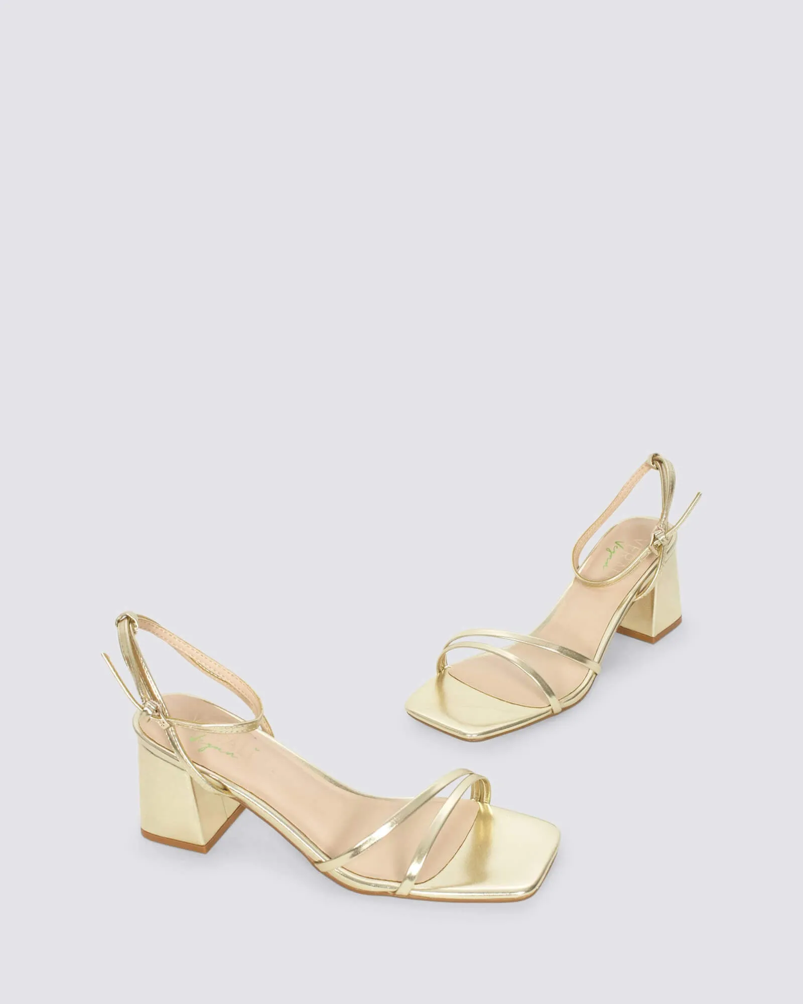 STEVIE BLOCK HEELS CHAMPAGNE GOLD