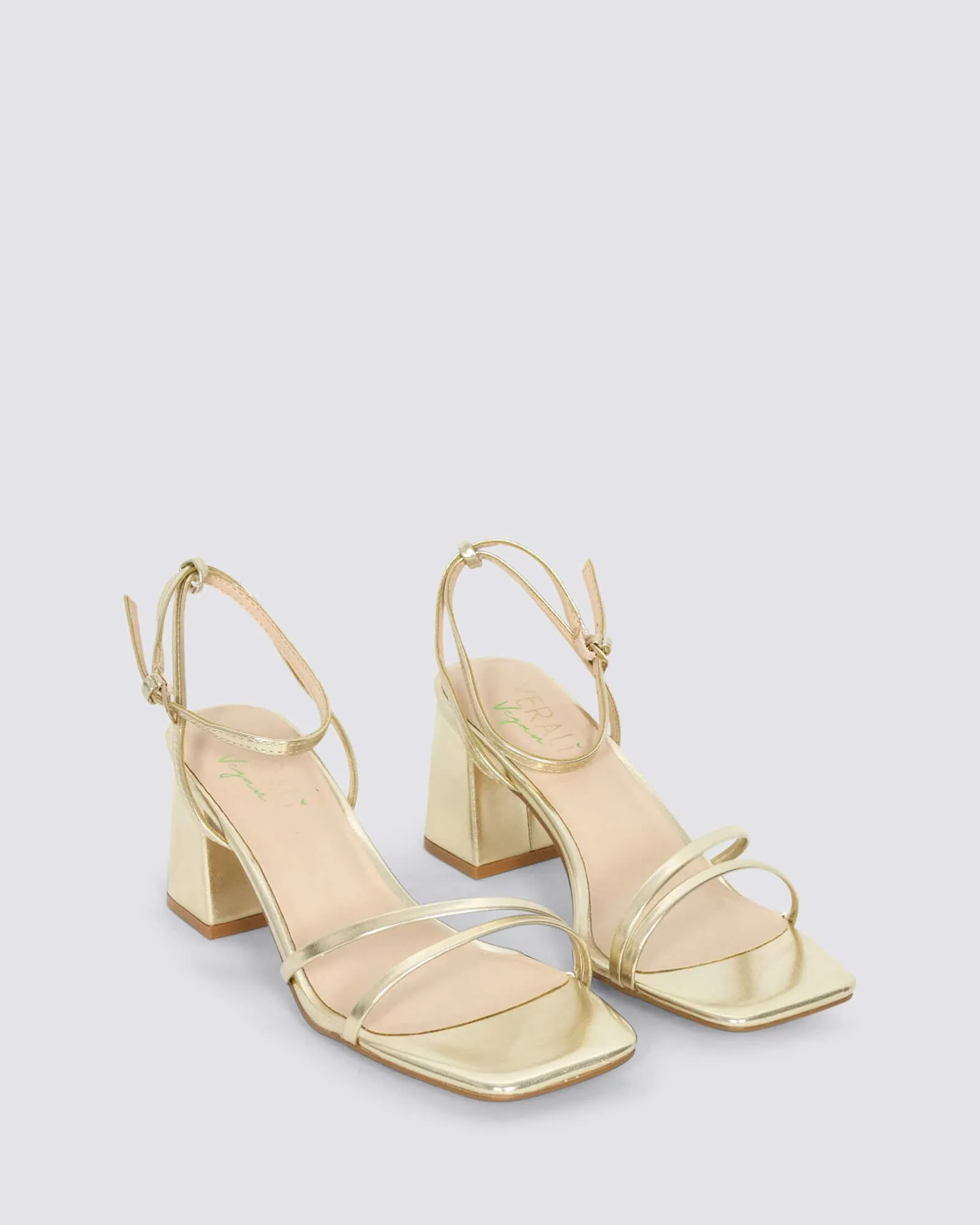 STEVIE BLOCK HEELS CHAMPAGNE GOLD