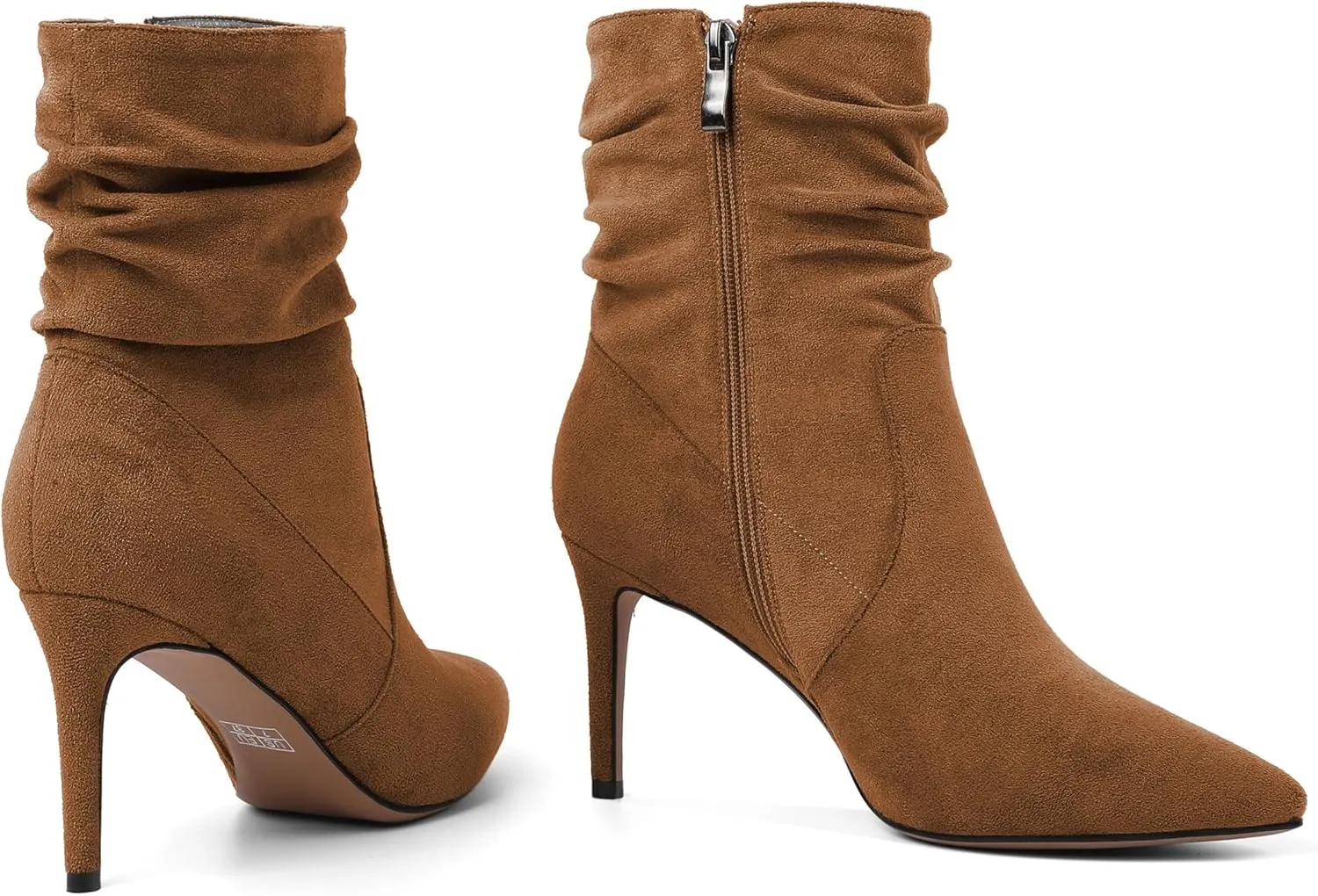 Stiletto High Heel Boots for Women Slouchy Boots Pointed Toe Boots for Work Formal 3.4 Inch Stylish Trendy Ankle Boots
