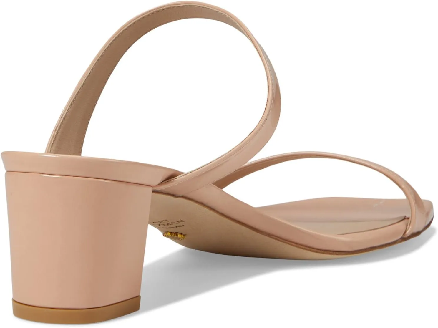 Stuart Weitzman Aleena 50 Block Slide Heels for Women - Leather Upper and Lining, Sleek Straps Design, and Rubber Outsole