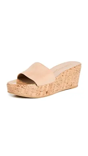 Stuart Weitzman Women's Summer Wedge Sandals, Adobe, Tan, 9.5 Medium US