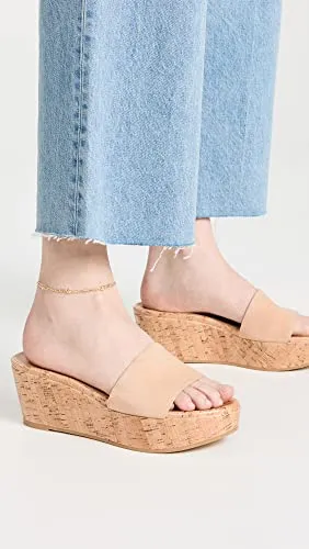 Stuart Weitzman Women's Summer Wedge Sandals, Adobe, Tan, 9.5 Medium US