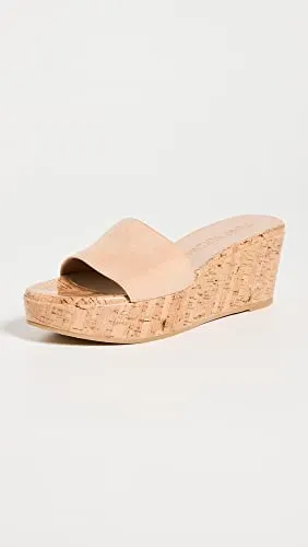 Stuart Weitzman Women's Summer Wedge Sandals, Adobe, Tan, 9.5 Medium US