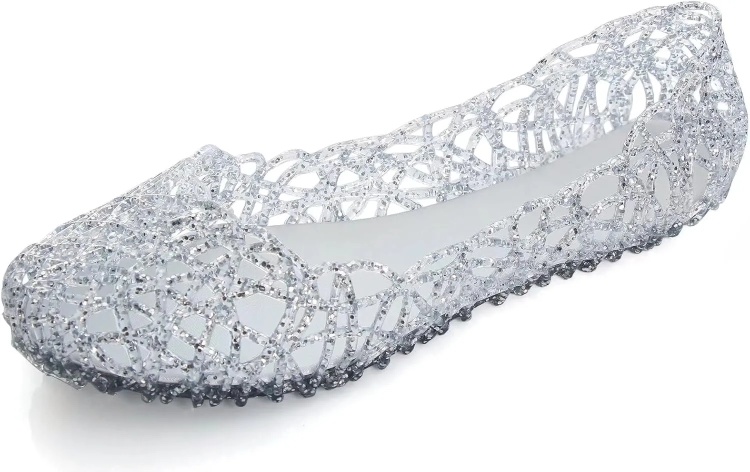 Stunner Women's Beach Jelly Shoes Slip On Crystal Summer Soft Hollow Ballet Flats