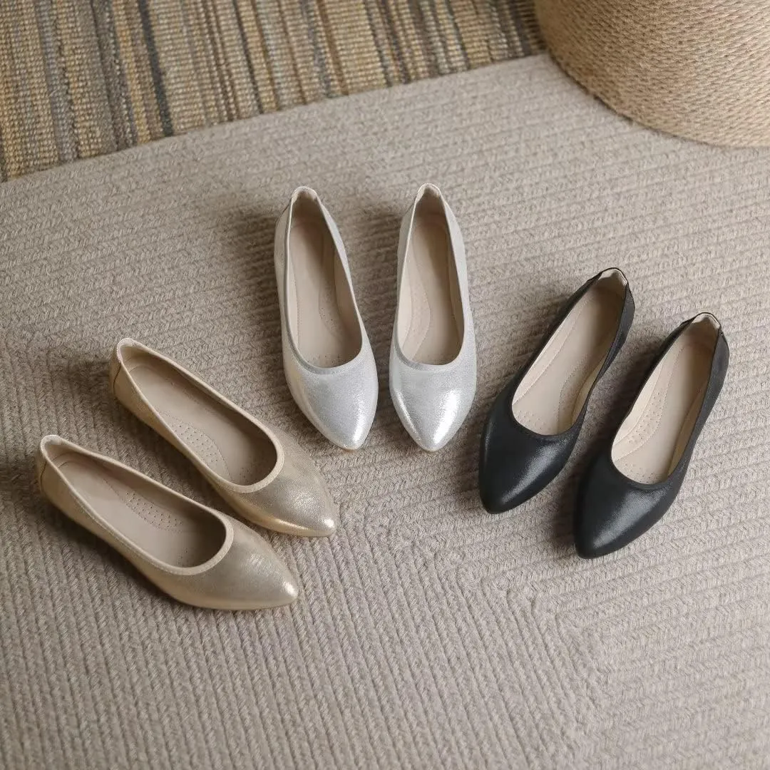Stunner Womens Foldable Pointed Toe Ballet Flats Rhinestone Loafers Fashion Flats