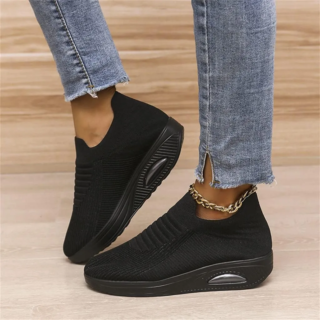 Super Soft Women's Walking Shoes, Mesh Slip On Air Cushion Lady Girls Modern Easy Shoes