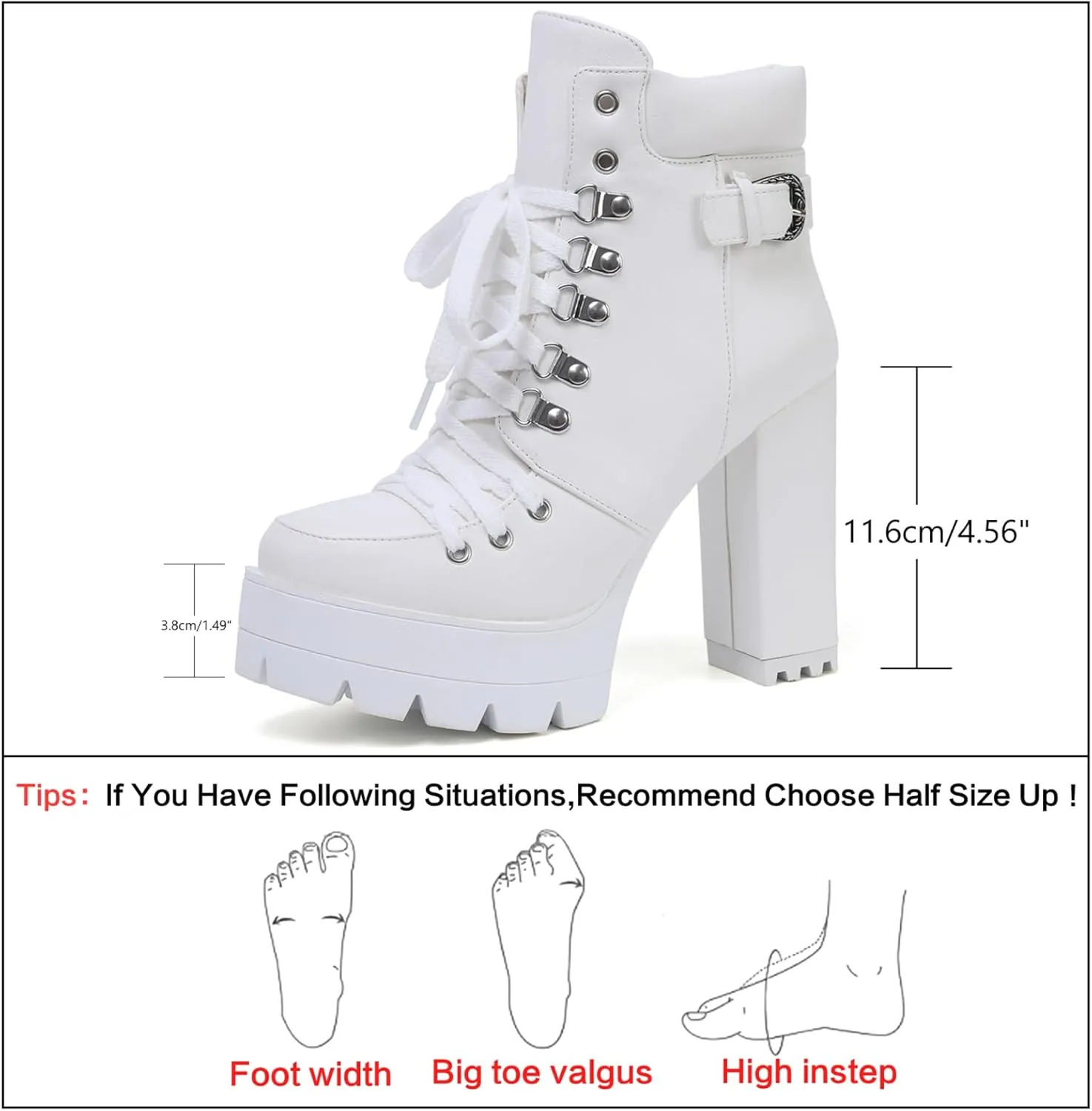 Susanny Sexy High Heels for Women Boots Round Toe Platform Booties Lace Up Suede Side Zipper Ankle Bootie