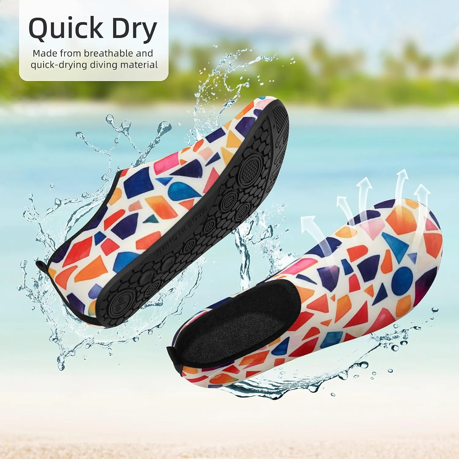 Tanamo Water Shoes for Women Men Quick-Dry Aqua Socks Swim Beach Barefoot Yoga Exercise Wear Sport Accessories Pool Camping Must Haves Adult Youth Size