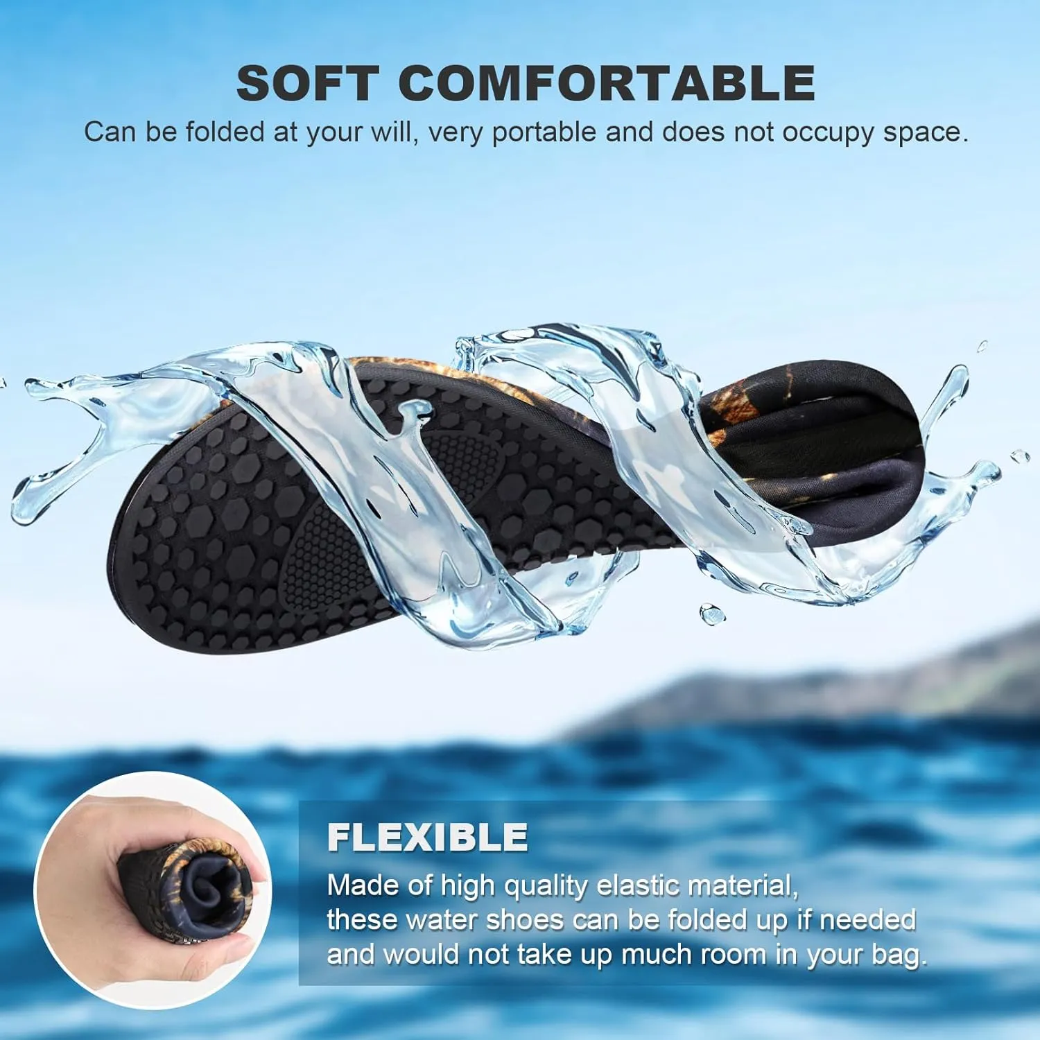 Tanamo Water Shoes for Women Men Quick-Dry Aqua Socks Swim Beach Barefoot Yoga Exercise Wear Sport Accessories Pool Camping Must Haves Adult Youth Size