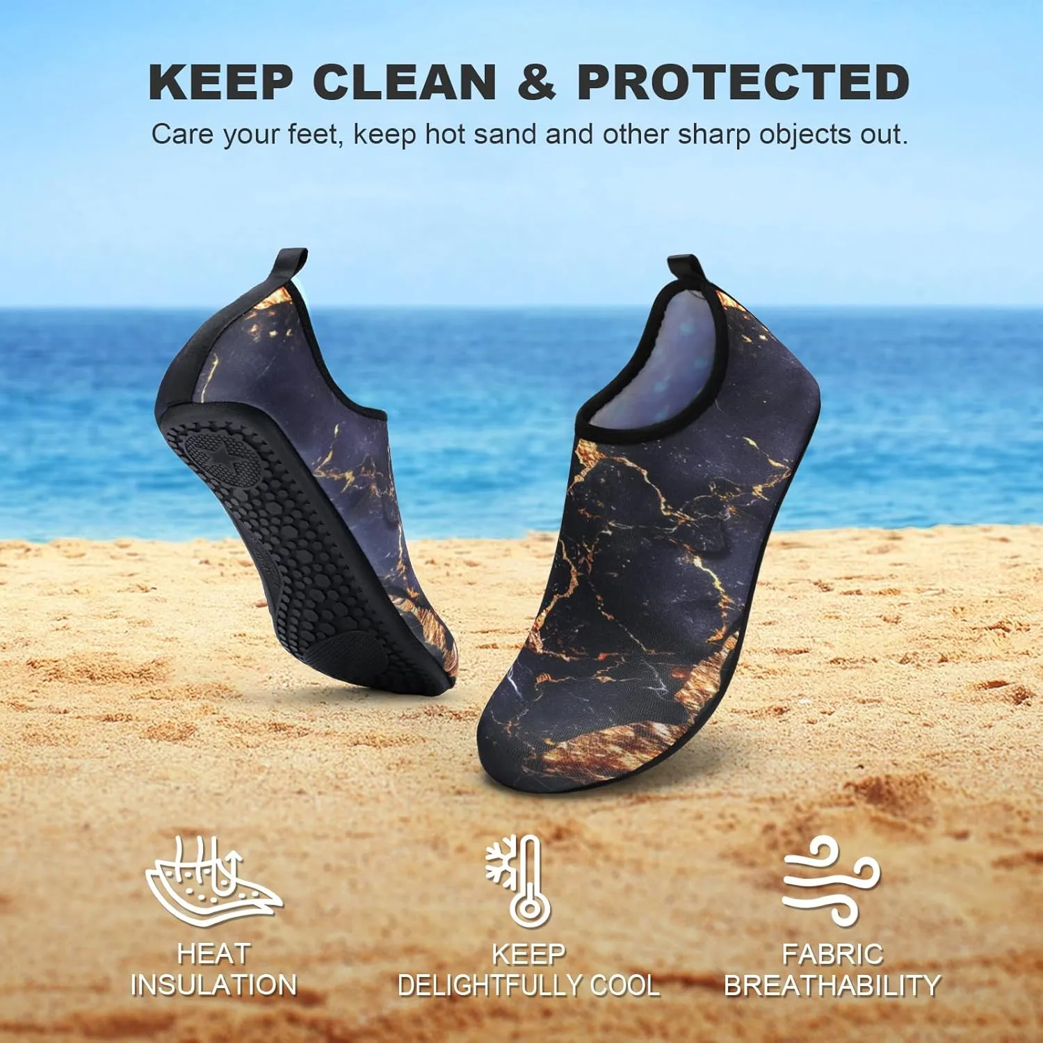 Tanamo Water Shoes for Women Men Quick-Dry Aqua Socks Swim Beach Barefoot Yoga Exercise Wear Sport Accessories Pool Camping Must Haves Adult Youth Size