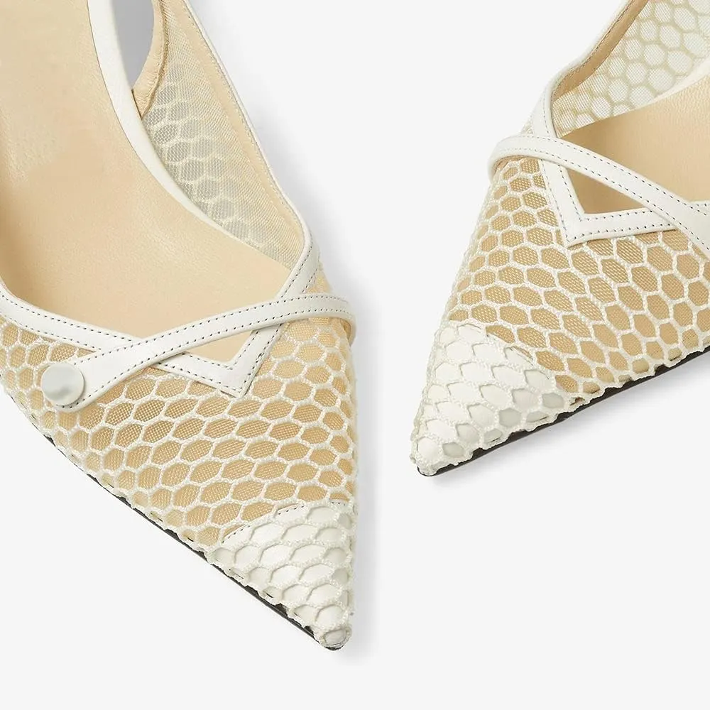 THESHY Women's Slingback Kitten Heel Glitter Pointed Toe Pearl Low Heel Pumps Casual Wedding Shoes for Women Fashion Dress Shoes