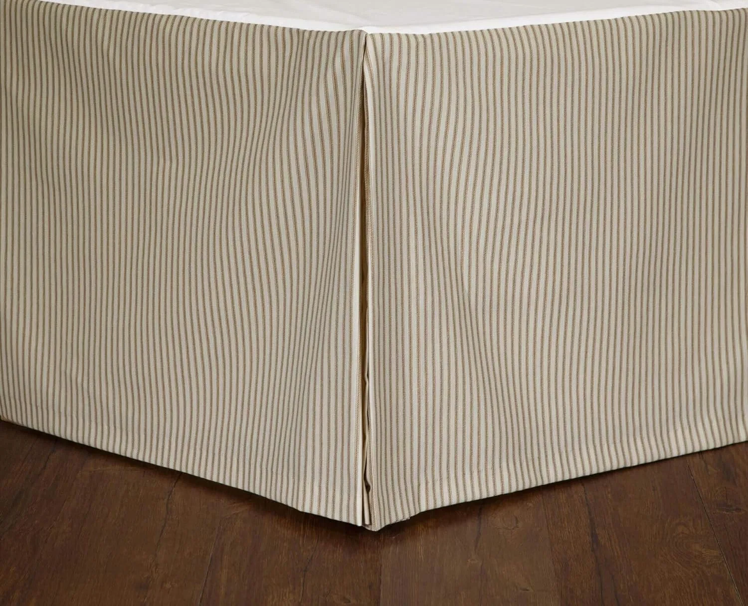 Thomasville At Home Java Spa Bed Skirt - Ticking Stripe, King Bed Skirt with 18" Drop