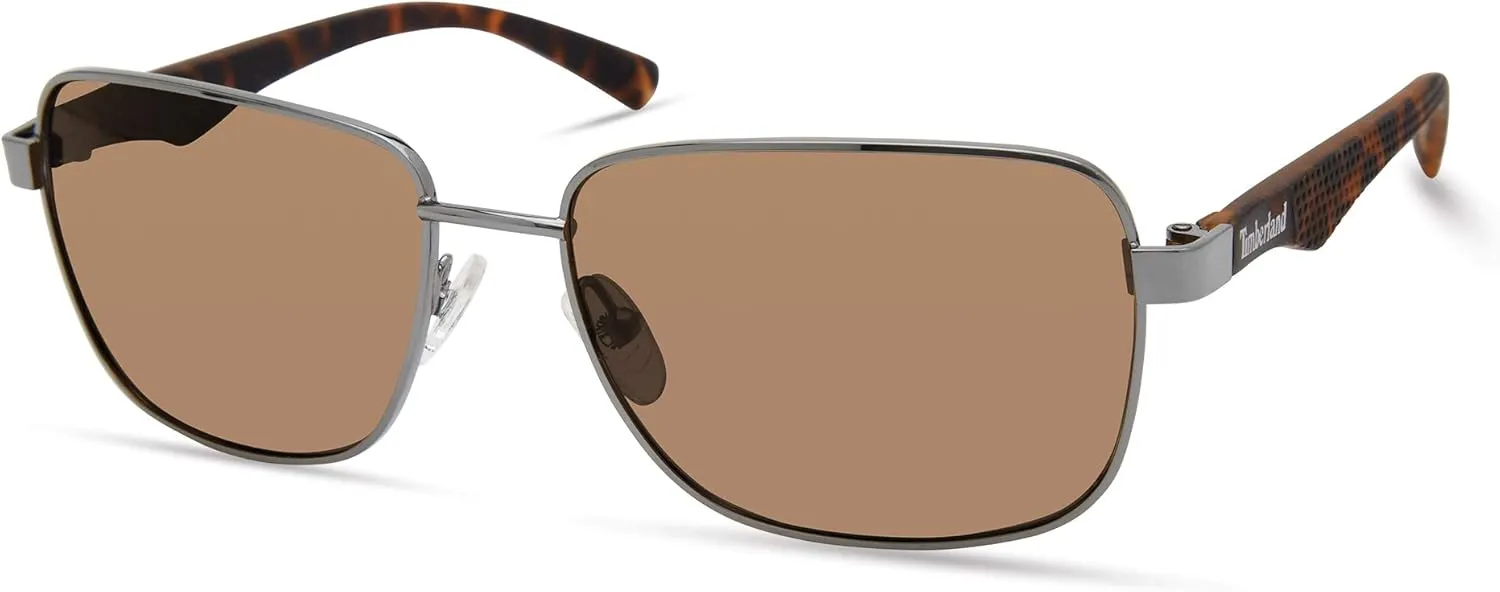 Timberland Men's Tba9263 Polarized Rectangular Sunglasses