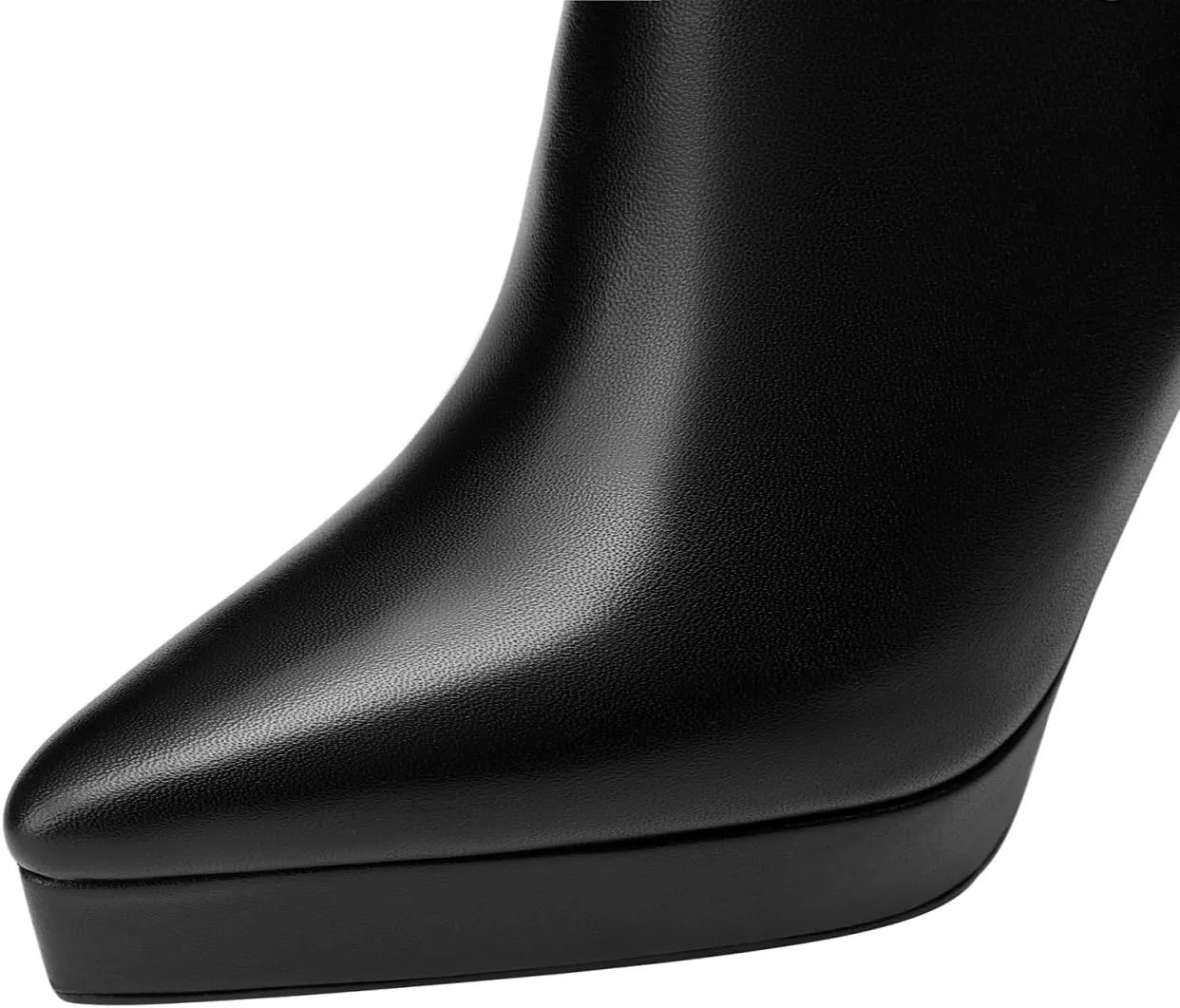 TinaCus Women's Pointed Toe Handmade Platform Stiletto High Heels Genuine Leather Zip Up Pumps Shoes