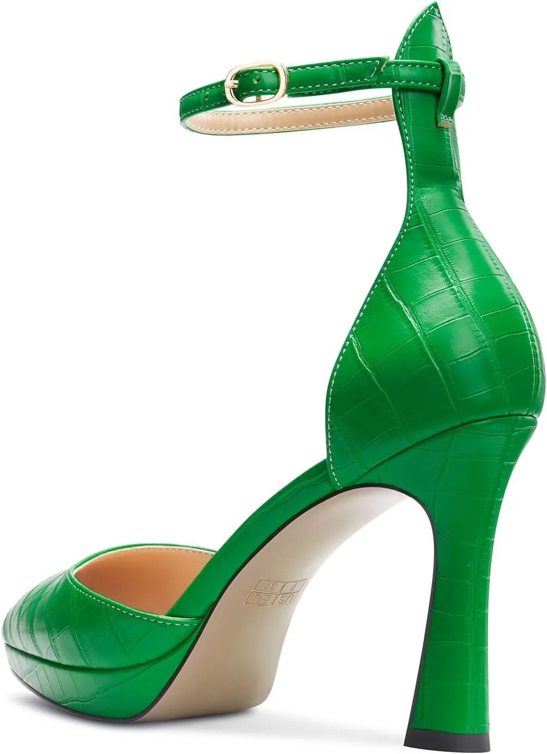 TNYNFBEB Womens Stiletto High Platform Heel Pointed Toe Pumps Ankle Strap Buckle Party Basic Classic 3.9 Inches Heels