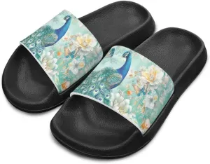 Toddler Beach Slides Open Toe Slide Sandals Soft Molded EVA Footbed Slippers Arch Support Slip On Footwear