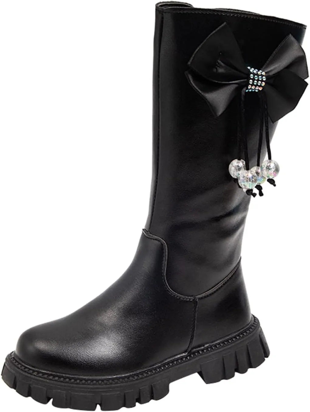 Toddler Moon Leather Boots For Girls Mid Length Slip On Snowboots Childrens Winter Soft Bottom Leather Fashion Boots