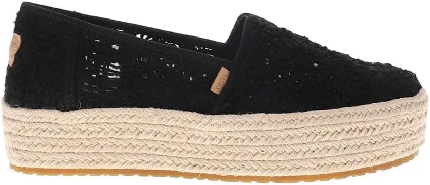 TOMS Womens Valencia Espadrille Slip On Flats Casual - Black - Size 8 B