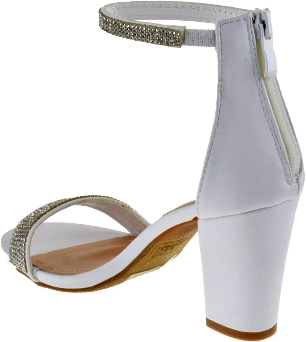 TOP Moda Gallery-45 Ankle Strap Dressy High Heel Sandal, Non-slip Sole, For Wedding, Party, Prom, Evening Wear, or Any Occasion, Sleek Style Block Heel Sandals