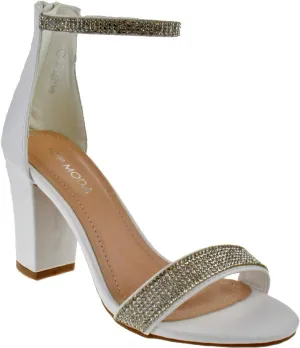 TOP Moda Gallery-45 Ankle Strap Dressy High Heel Sandal, Non-slip Sole, For Wedding, Party, Prom, Evening Wear, or Any Occasion, Sleek Style Block Heel Sandals