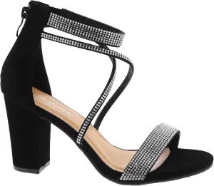 TOP Moda Rosa-66 Ankle Strap Dressy High Heel Sandal, Non-slip Sole, For Wedding, Party, Prom, Evening Wear, or Any Occasion, Sleek Style Block Heel Sandals