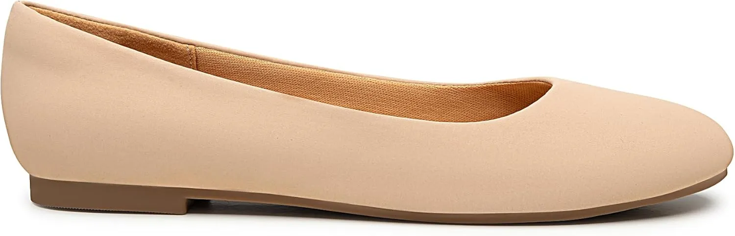 Trary Women's Round Toe Flats Shoes Comfortable Slip on Shoes Casual Dress Shoes