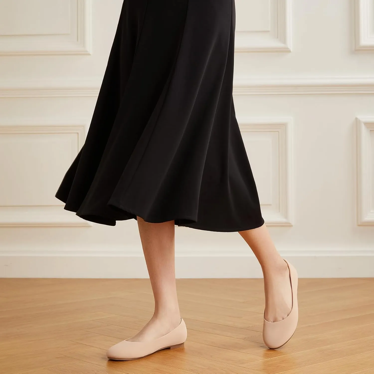 Trary Women's Round Toe Flats Shoes Comfortable Slip on Shoes Casual Dress Shoes