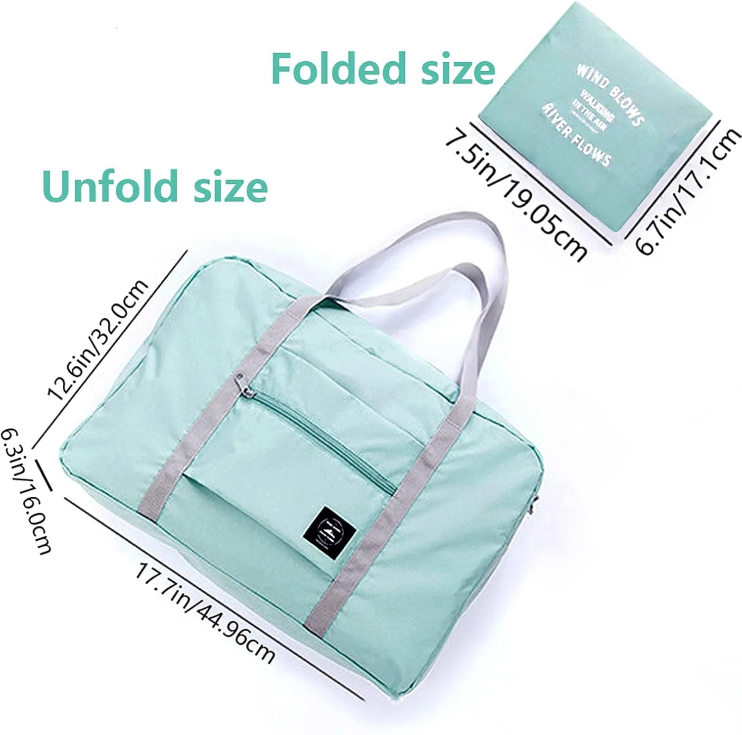 Travel Bag 12 Packes Carry on Luggage Foldable Duffel Bag Sports Gym Bag Weekender Overnight Bag Water Resistant Nylon Travel Duffel for Men Women (Green 12PCS)
