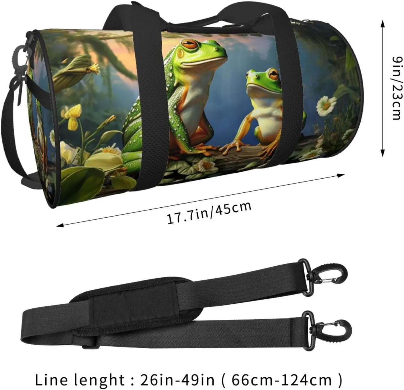 Travel Duffle Bag Weekender Bags For Men Women With Shoe Compartment Large Capacity Weekender Overnight Bag Many Frogs Sing On The Branches Carry On Tote Bags Sport Gym Bag For Travel Yoga