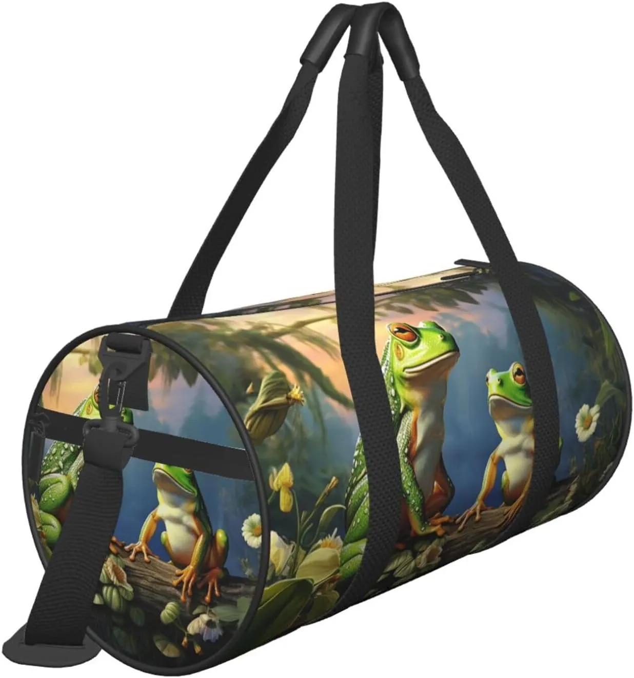 Travel Duffle Bag Weekender Bags For Men Women With Shoe Compartment Large Capacity Weekender Overnight Bag Many Frogs Sing On The Branches Carry On Tote Bags Sport Gym Bag For Travel Yoga