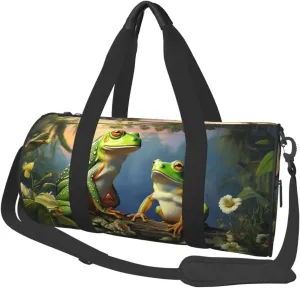 Travel Duffle Bag Weekender Bags For Men Women With Shoe Compartment Large Capacity Weekender Overnight Bag Many Frogs Sing On The Branches Carry On Tote Bags Sport Gym Bag For Travel Yoga